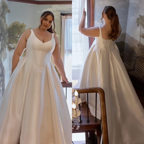 White satin wedding - wedding, dresses
