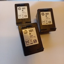JOB LOT OF 3, EMPTY HP 301 BLACK INK CARTRIDGES