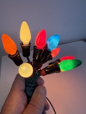 VINTAGE  CHRISTMAS TREE LIGHTS PIFCO 1960s X 12 RELAMPED FAIRY LIGHTS