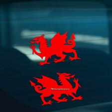 2x WELSH DRAGON CYMRU Car,Window,Bumper or Laptop VAG Vinyl Decal Stickers