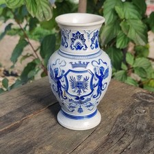 Vintage Gerz Westerwald Salt Glazed Stoneware Vase Blue Grey German Pottery