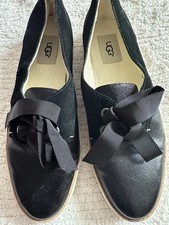 Ugg black shoes flats slip on