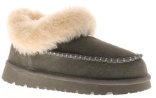 Apache Womens Slipper Cuddle Bootee Faux Fur Lining Leather Suede Grey UK Size
