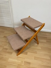 Vintage Retro 2 in 1 Foldable Wooden Dog Stairs & Ramp With 3 Steps Cats & Dogs