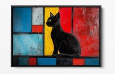 BLACK CAT IN CUBIST OIL