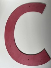 Reclaimed Metal Letter ‘C’ Shop Cafe Sign Lettering. Pink - 40cm Height.