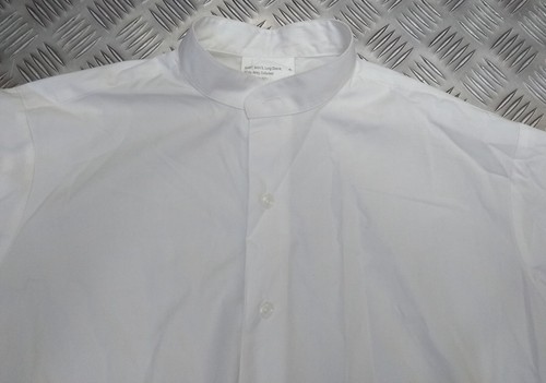 Collarless shirt army white - shirt,