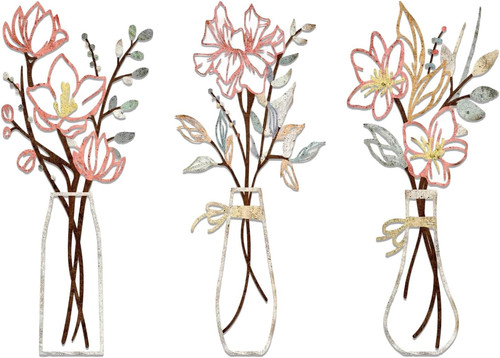 Metal flower wall - metal, pink