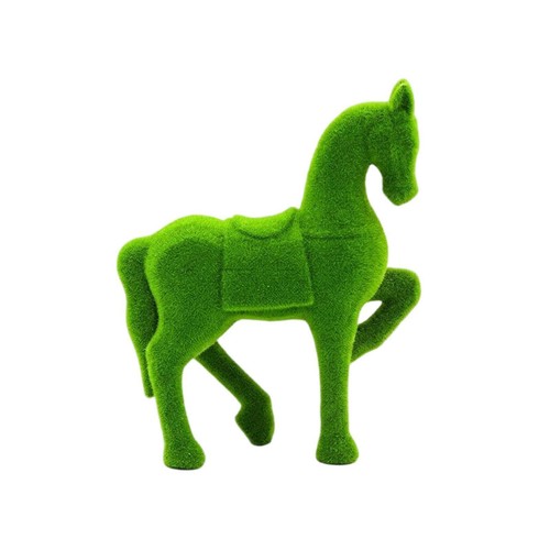 Flocked horse statue - flocked,