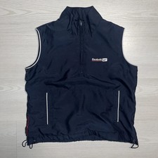 Vintage Reebok Athletic Department Vest Women's 12 Navy Blue Quarter Zip P2P 19"