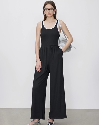 Black ribbed wide - black,