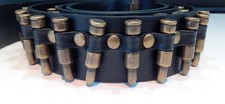 Gothic / Heavy Metal Faux Leather Bullet Belt - Bronze Bullets (NEW)