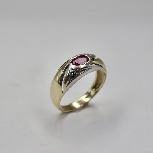 9ct two tone gold ruby - 9ct, &