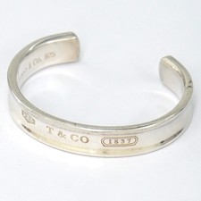 Tiffany & Co. 1837 Wide Cuff Bracelet 4.9" Silver 925 Auth #3535