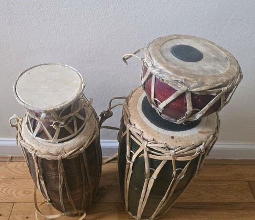 Vintage indian hand drums set - indian,