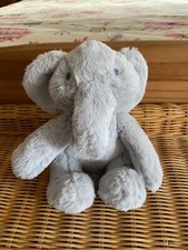 F&F Tesco grey elephant baby comforter soft toy Sits Approx 7” Tall