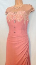 TRUE BRIDE (DESIGNER) (16) Dusty Pink Bead & Sequined Evening Dress/Ballgown