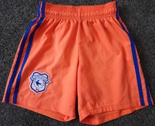 Cardiff City Adidas 2019 20 Away Shorts / Orange Blue / Age 7 8 Years