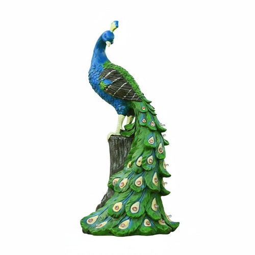 Solar peacock statue weather - peacock,