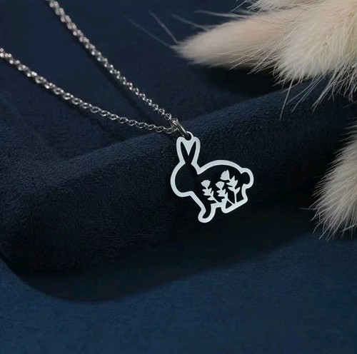 Rabbit necklace silver - rabbit,