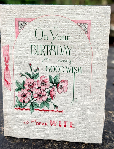 Vtg wife birthday - wife, dog