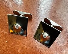GEORG JENSEN (Hans Hansen) sterling silver cufflinks with diamonds - used