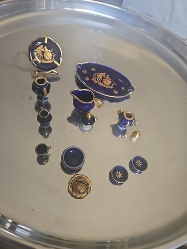Vintage miniature limoges blue - limoges,