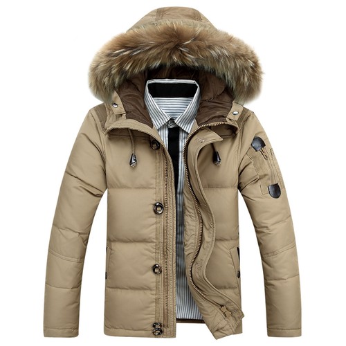Men warm duck down jacket - warm,