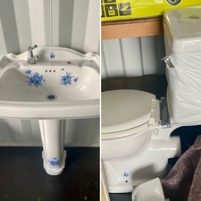 Victorian style Floral Ceramic Toilet and Basin