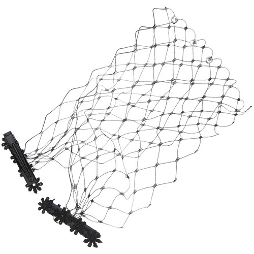 Charming black birdcage veil - charming,