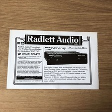 GRAM215 MAGAZINE ADVERT 5X8 AUDIO ALCHEMY DAC-IN-THE-BOX