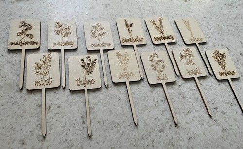 Set wooden labelled herb - set,
