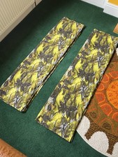 Mid Century Barkcloth Curtains Blackout Lined 50s 60s True Vintage Green MCM 