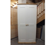 RUTLAND PAINTED 2 DOOR WARDROBE HANDMADE ROUGH SAWN BESPOKE - JASMINE WHITE