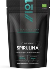 Organic Spirulina 1000mg | 300 Vegan Tablets - Pure Supplement Formula No  UK