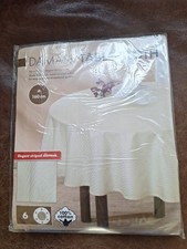 Cream Striped Damask Circular