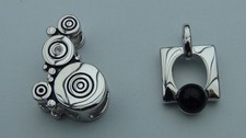 Two Stylish Pierre Lang Chrome Pendants with  Necklace