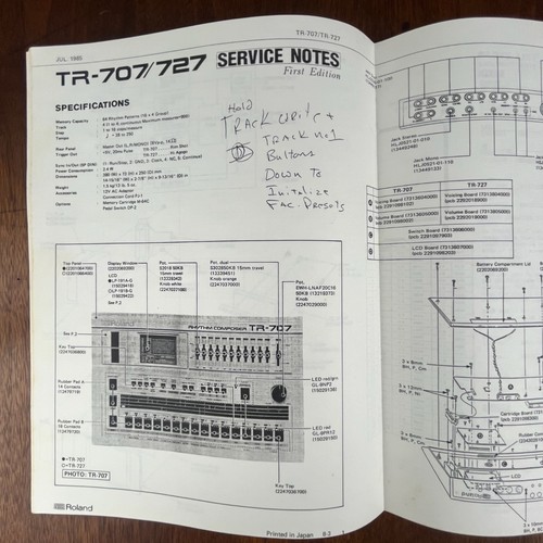 Vintage roland 707 727 - roland, tr-707/727
