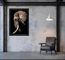 African elephant canvas print - african,
