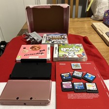 Nintendo 3DS Pink Console 10 Games Animal Crossing Great Condition