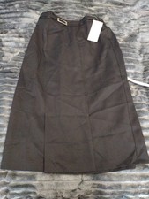 Slimma Ladies Black Skirt Size 16 Box Pleat Half Elasticated Waist