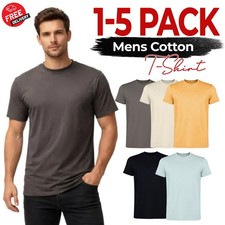 1-5 Pack Mens Cotton T Shirts