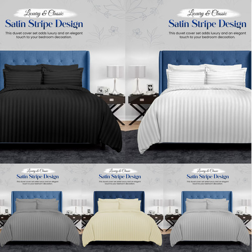 Satin stripe design duvet - stripe,