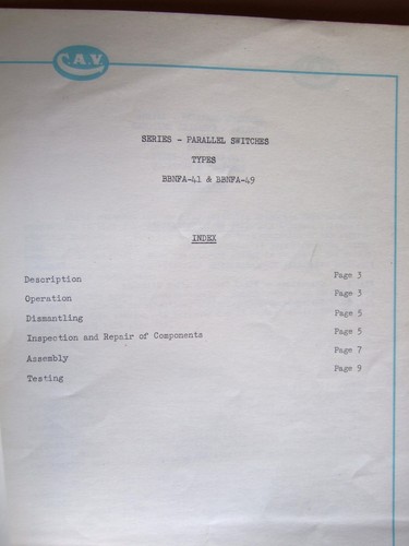 1950s cav maintenance booklet - cav,