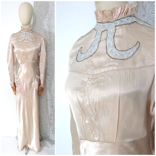 Vintage 1930s deco pink - deco, satin