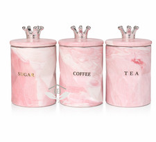 PINK CANISTER SET OF 3 COFFEE
