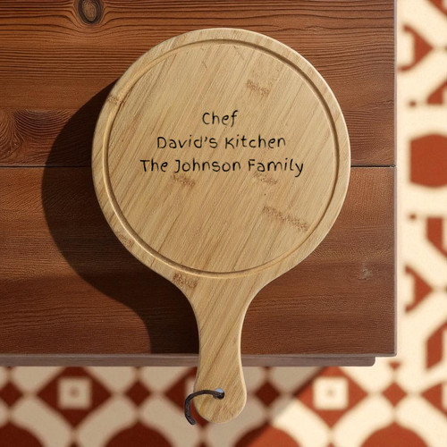 Personalised bamboo pizza - personalised,