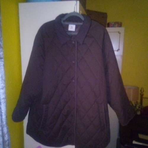 Brown quilted coat - quilted,