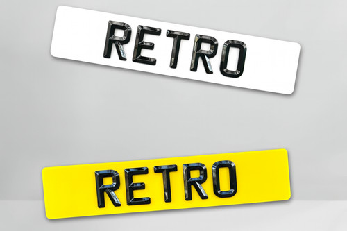 Retro number plates - number,