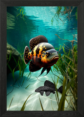 Oscar cichlid plecostomus - cichlid,